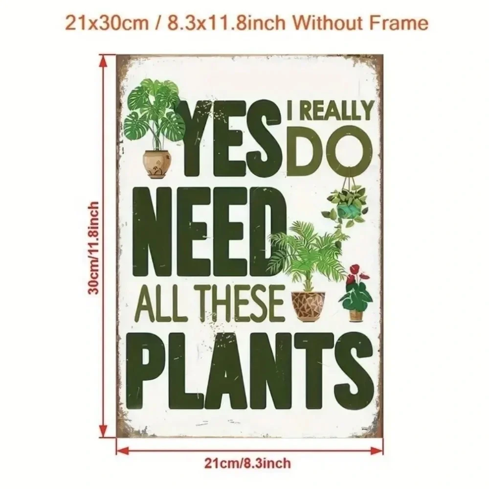 Gardening sign, yes I do need all these plants, unframed canvas print
